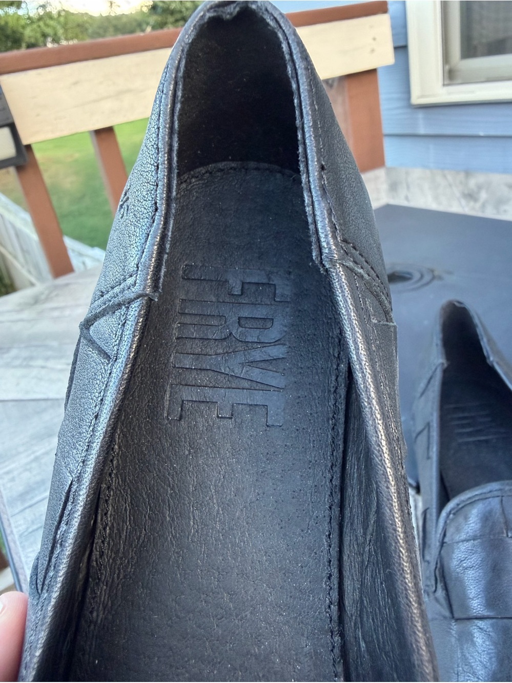 Frye Kenzie Studded Loafers Sz 7M Woven Black Leather Pyramid Studs Flats Shoes - Picture 4 of 14